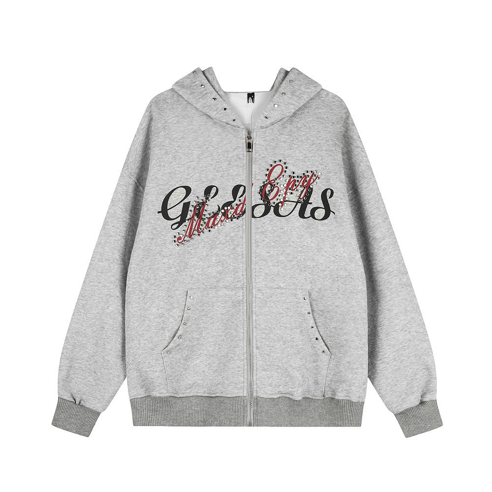 Hooded sweatshirt jacket for men