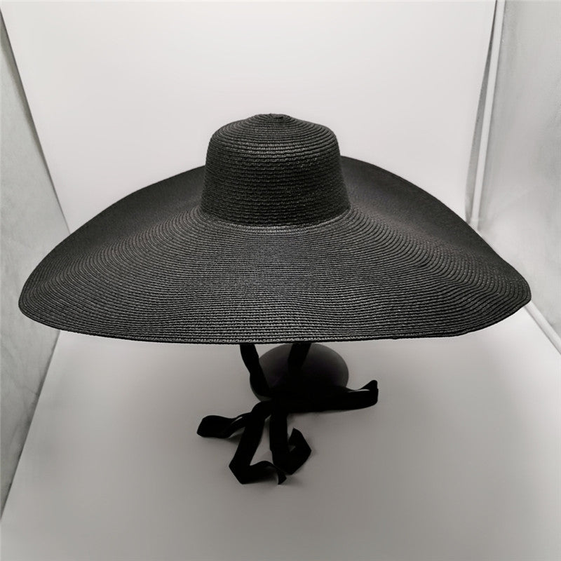 Foldable Solid Casual Sun Hats Women Personality Fashion Extra Large The Brim of A Hat Summer New Arrival