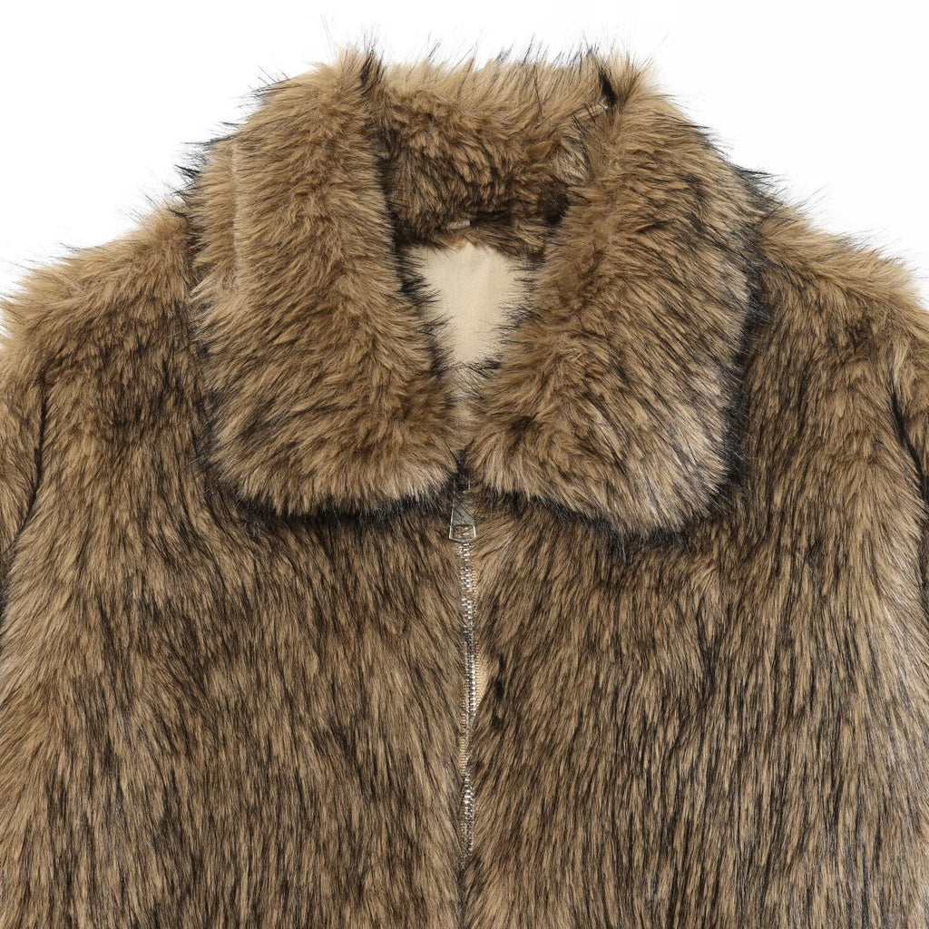 Artificial fur coat