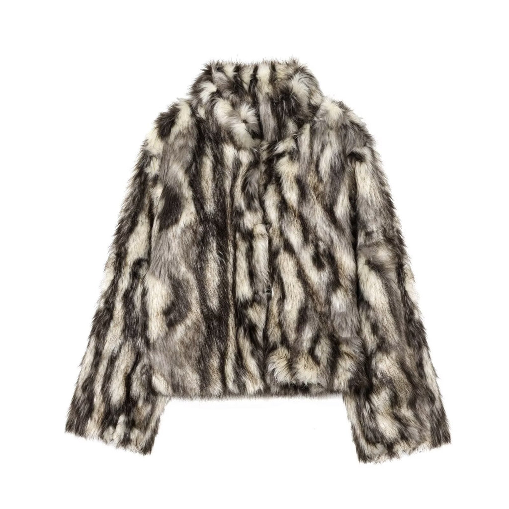 Artificial fur effect coat