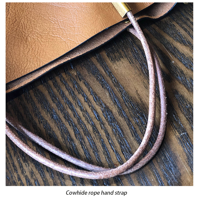 Leather Crossbody Bag for Women, Retro Leather Handbag with Removable Strap, Full Grain Leather Satchel Bag