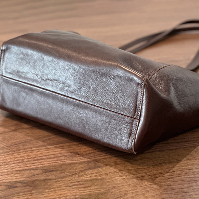 Full Grain Leather Tote Bag, Large Capacity Shoulder Bag for Women, Everyday Leather Tote Bag