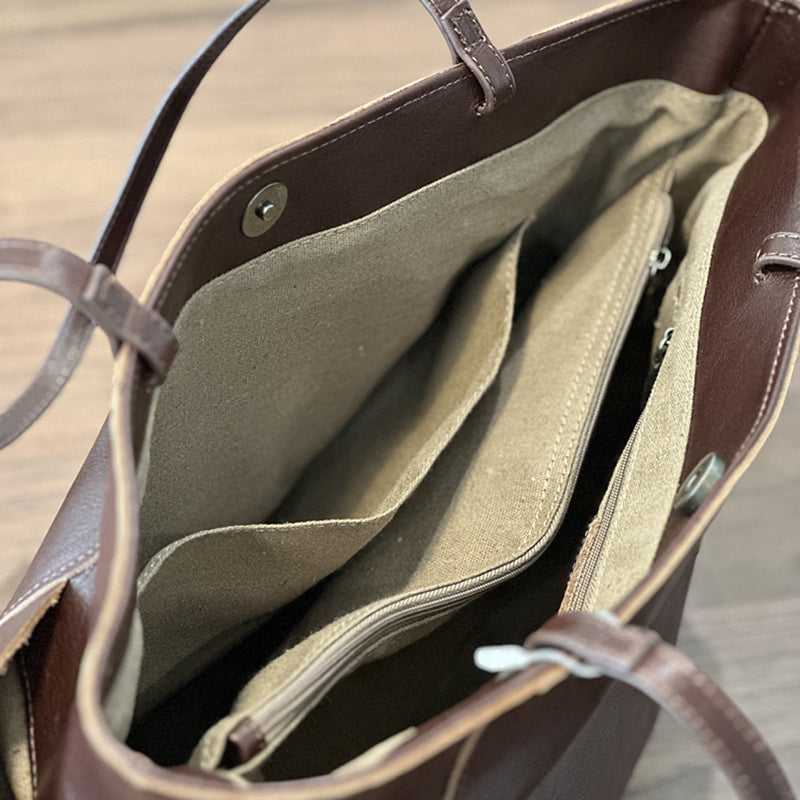 Full Grain Leather Tote Bag, Large Capacity Shoulder Bag for Women, Everyday Leather Tote Bag