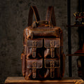 17" Retro Leather Laptop Travel Backpack, Full Grain Leather Backpack for School, Christmas gifts