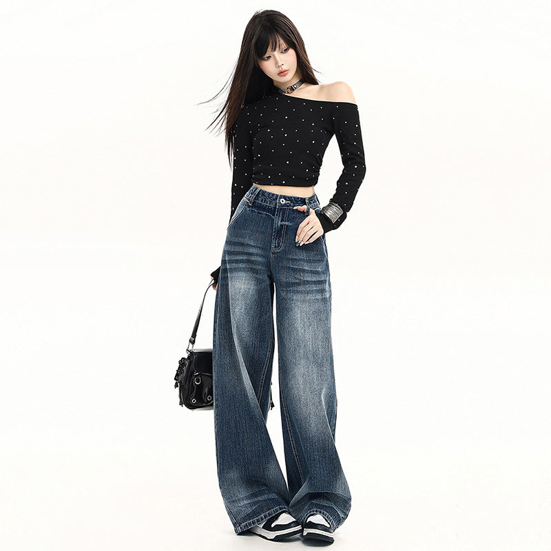 High-Fall Straight Leg Wide-Leg Casual Pants for Women Summer Fashion Loose Fit Style