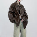 Fall New PU Leather Solid Color Hip-Hop Jacket, Biker Style Casual Versatile Coat for Men and Women