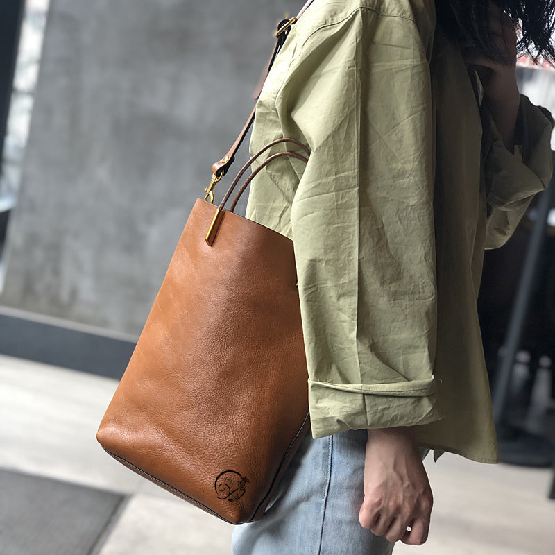 Leather Crossbody Bag for Women, Retro Leather Handbag with Removable Strap, Full Grain Leather Satchel Bag