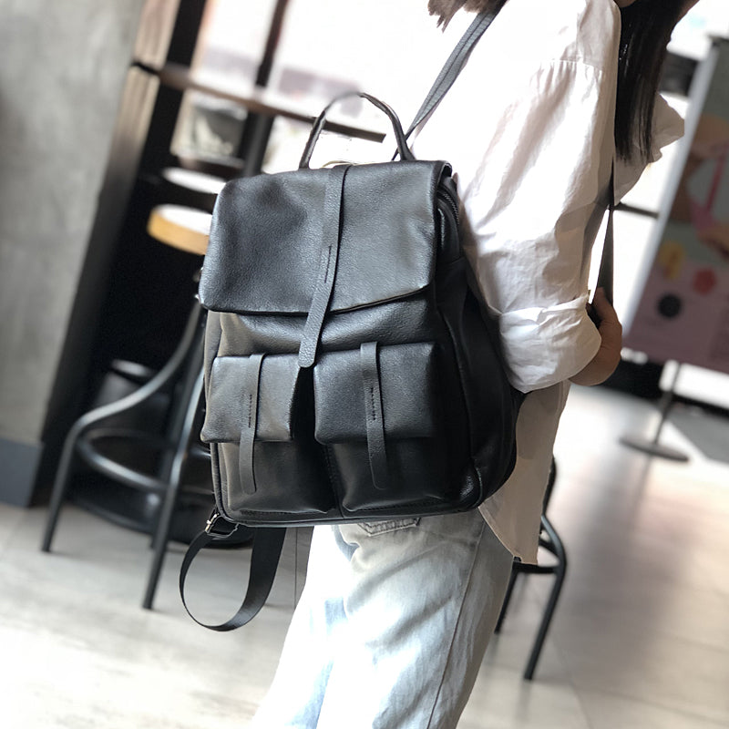 Women Full Grain Leather Backpack , Leather Laptop Backpack Purse, City School Bag, Best Gifts for her