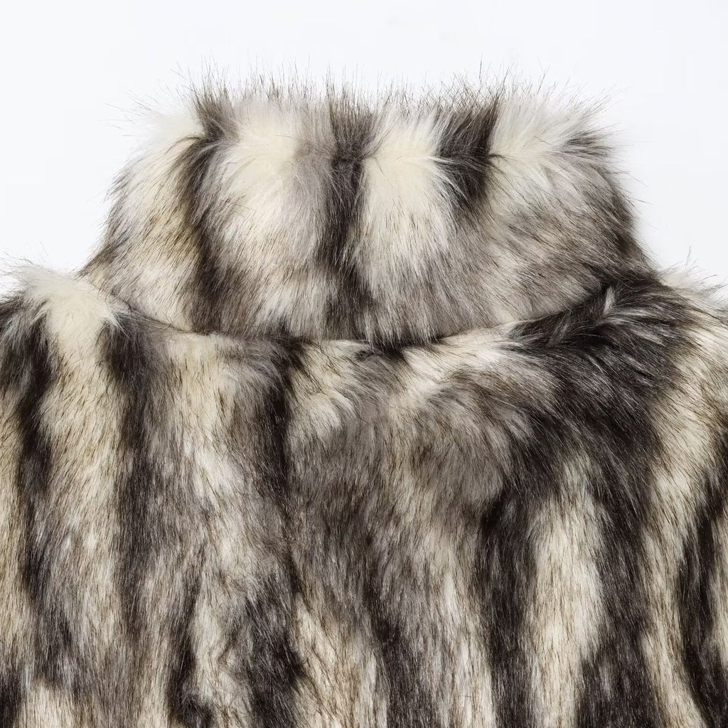 Artificial fur effect coat