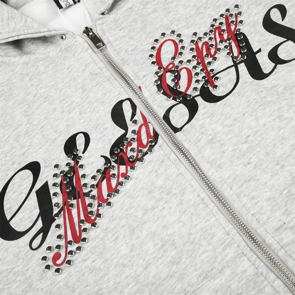 Hooded sweatshirt jacket for men
