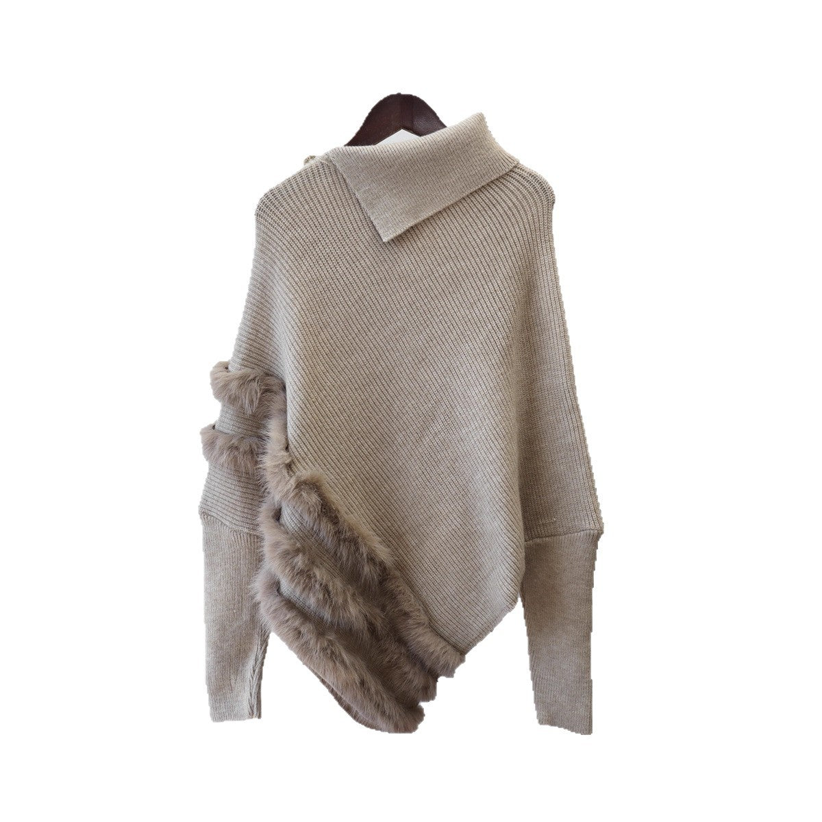 Irregular turtleneck sweater