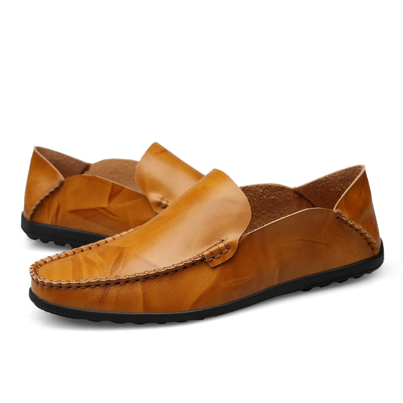 Men Designer Man Casual Shoes Brand Genuine Split Leather Shoes Italy Men Sneakers Non-slip Loafers Flats Driving Men Shoes