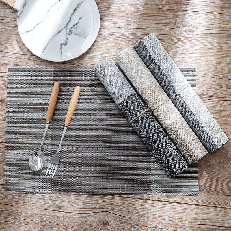 Simple Placemats PVC Non-Slip Heat Insulation European-Style PVC Table Mats Disposable Environmental Protection Dishes Western Placemats