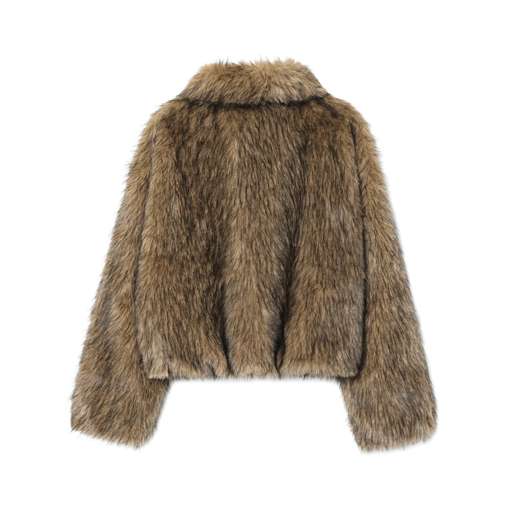 Artificial fur coat