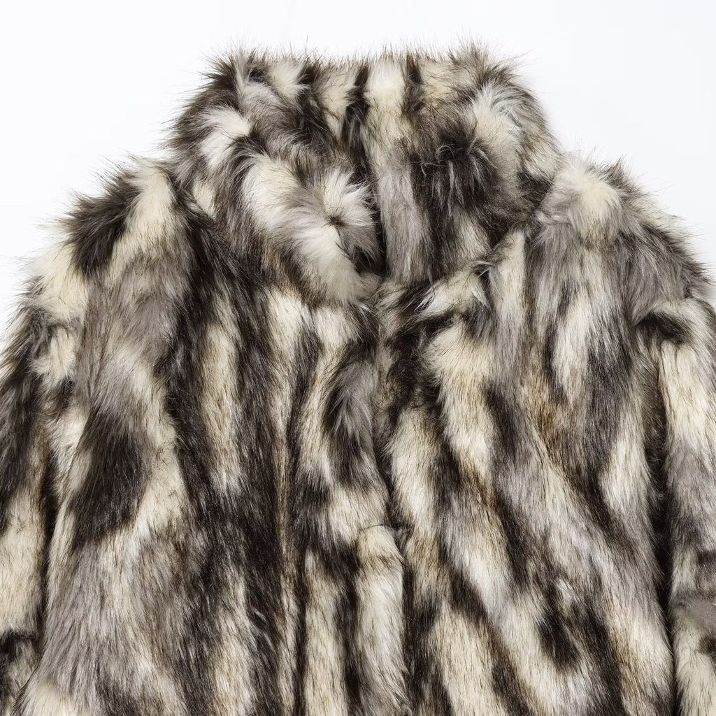 Artificial fur effect coat