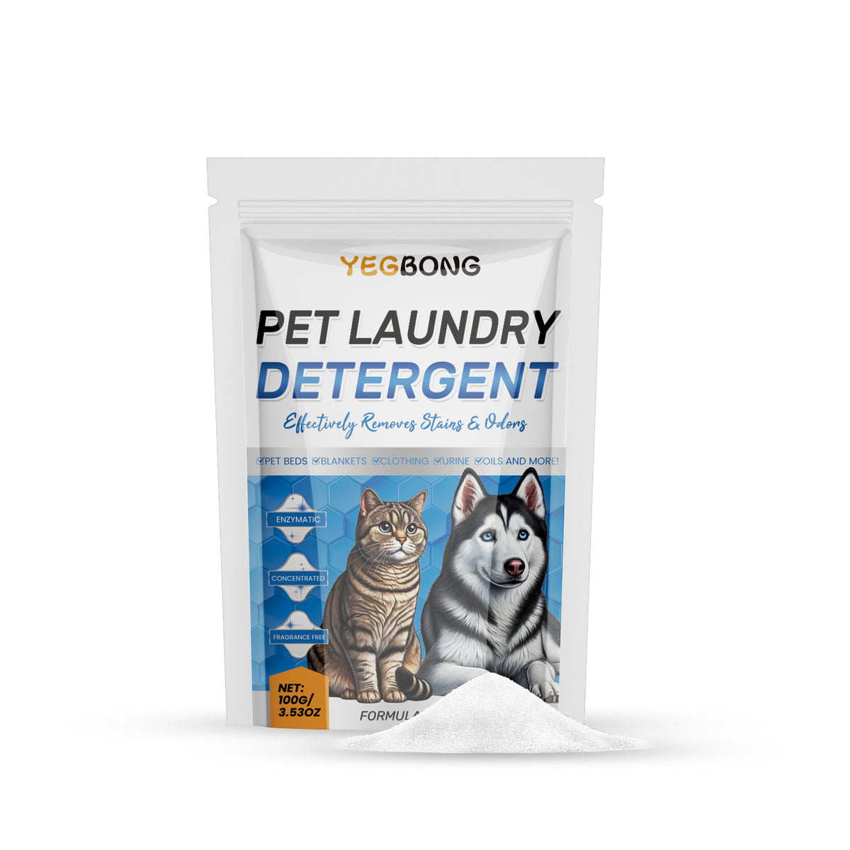 Yegbong Pet Washing Powder Deodorizing Deodorizing Deep Clean Stains Pet Washing Powder Decontamination Powder