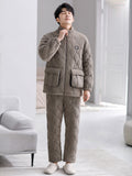 Thick outer collar home clothes, pajamas for men