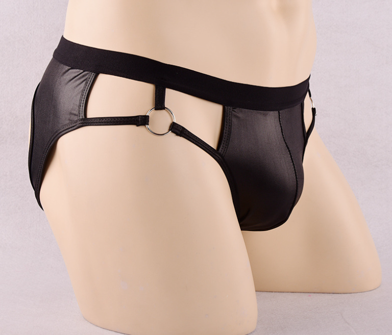 Gay Men Underwear Jockstrap Mens Thongs And G Strings PU Leather Sexy Underwear Men Erotic Penis Men's Thongs String Homme