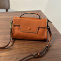 Genuine Leather Satchel handbags, Mini Leather Crossbody Bag with Removable Strap, Vintage Leather City Bag