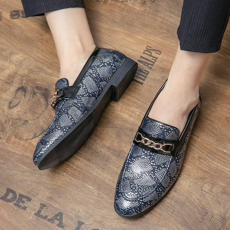 Men Leather Shoes Men Luxury Camouflage Gold National Pattern Oxfords Men Classic Gentleman Wedding Prom Shoes Big Size