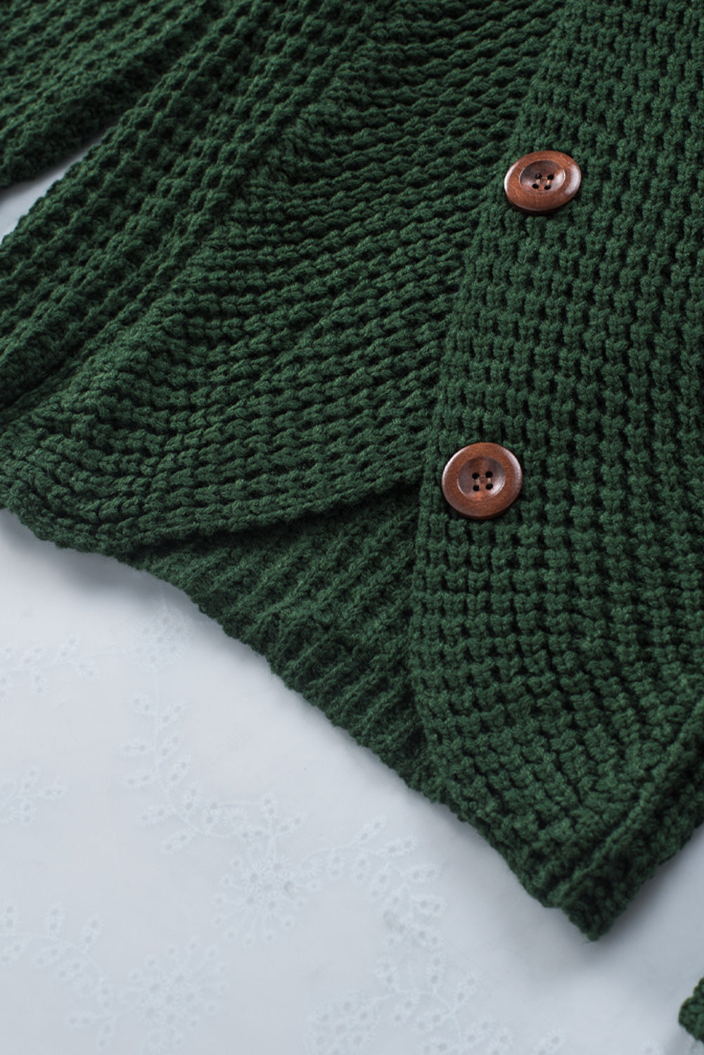 Khaki Buttoned Wrap Turtleneck Sweater