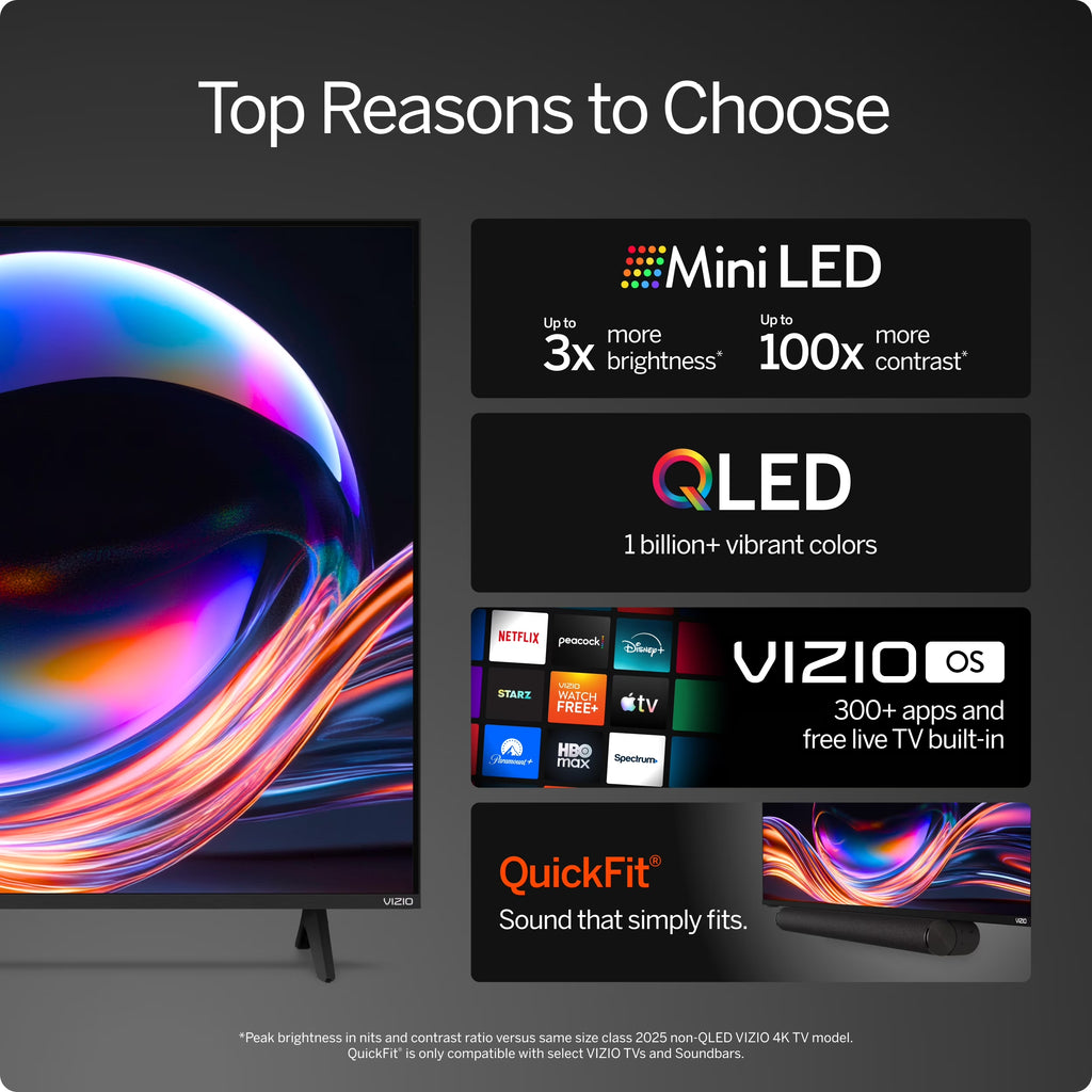75 in Mini LED Quantum 4K QLED HDR Smart TV, New 2026, VQM75C-10