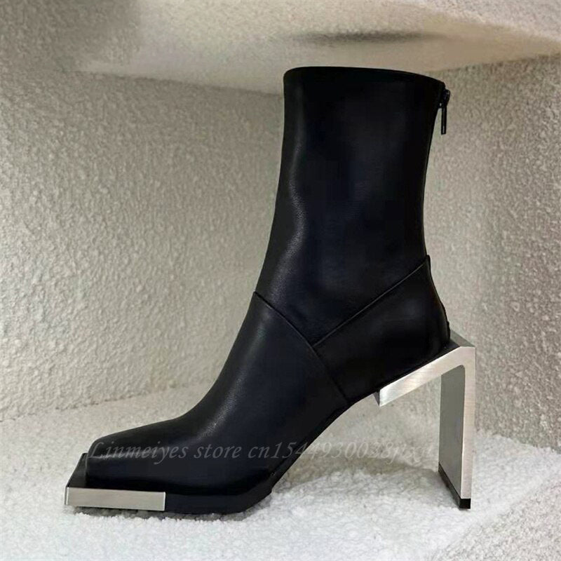 “Concrete Crown”  Runway Ankle Boots