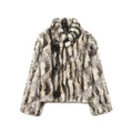 Fur effect coat jacket