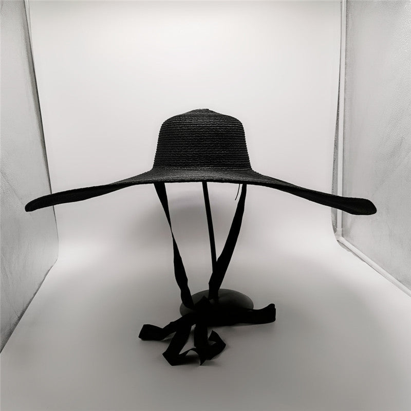 Foldable Solid Casual Sun Hats Women Personality Fashion Extra Large The Brim of A Hat Summer New Arrival