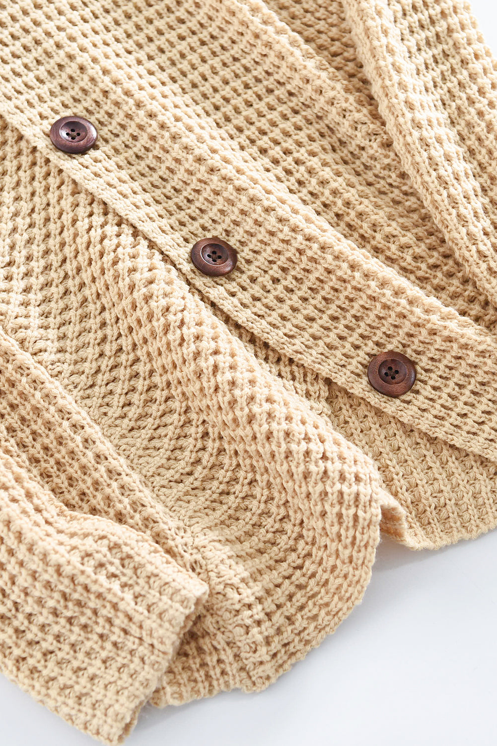 Khaki Buttoned Wrap Turtleneck Sweater