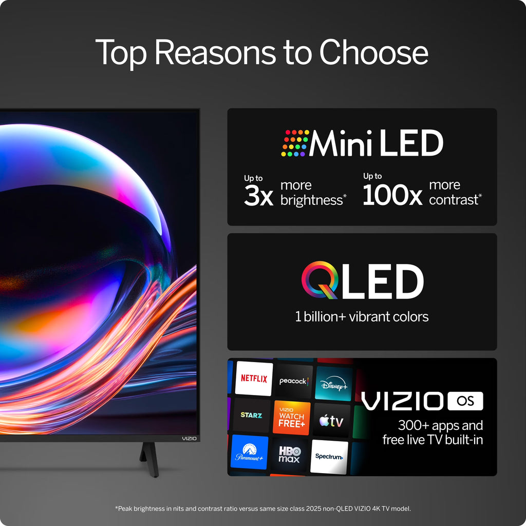 43 in Mini LED Quantum 4K QLED HDR Smart TV, 2026 Model, VQM43C-10