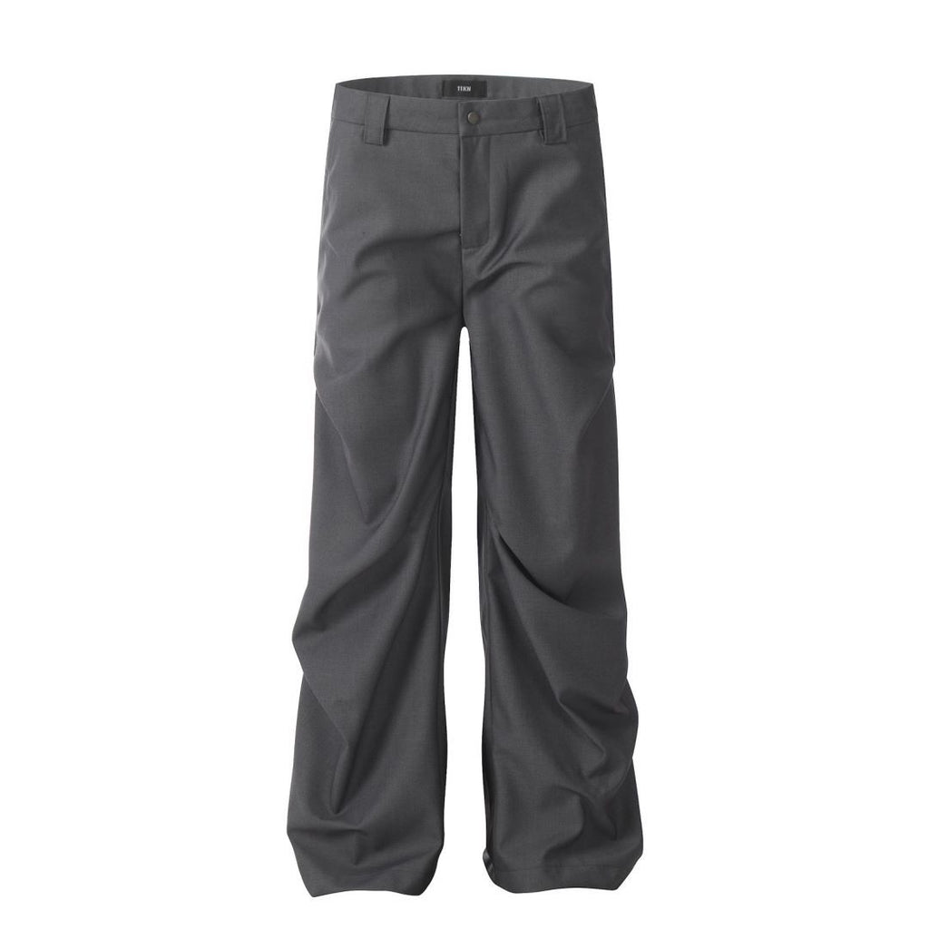 Gray Dress Pants for Men and Women with Pleats Simple Clean Fit