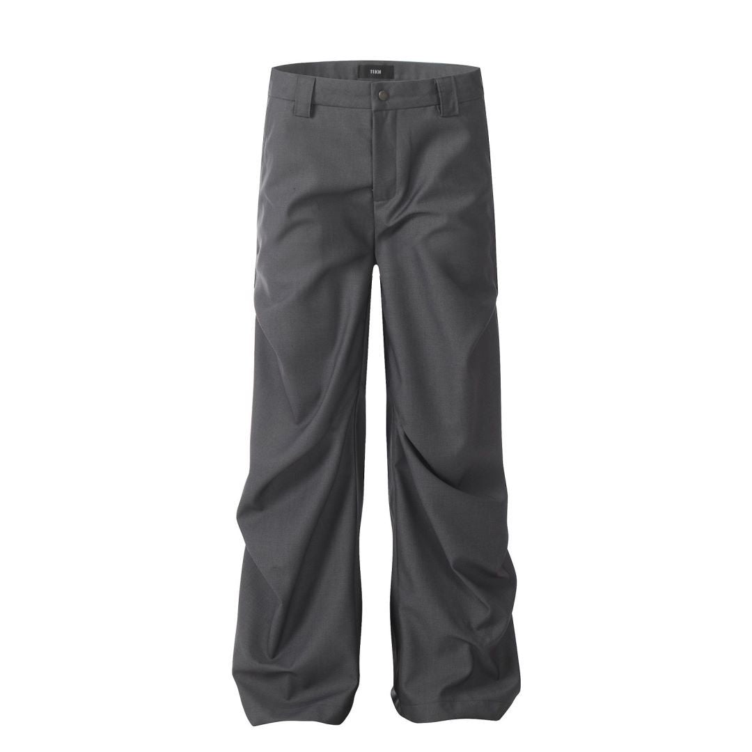 Gray Dress Pants for Men and Women with Pleats Simple Clean Fit