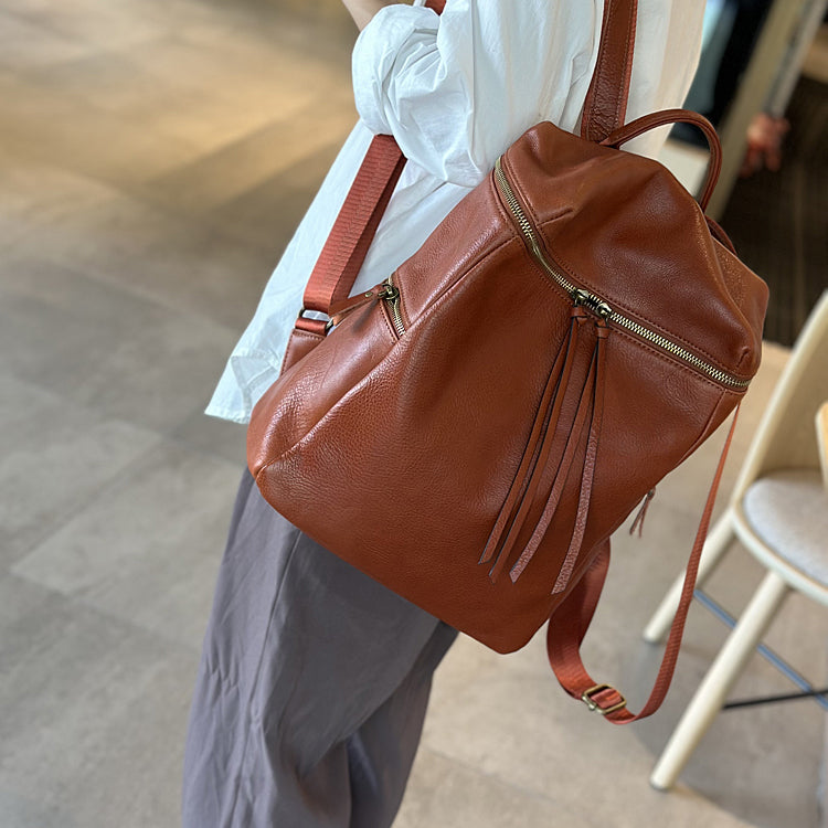 Full Frain Leather Women Backpack, Handmade Backpack Purse, Cow Leather Backpack for school