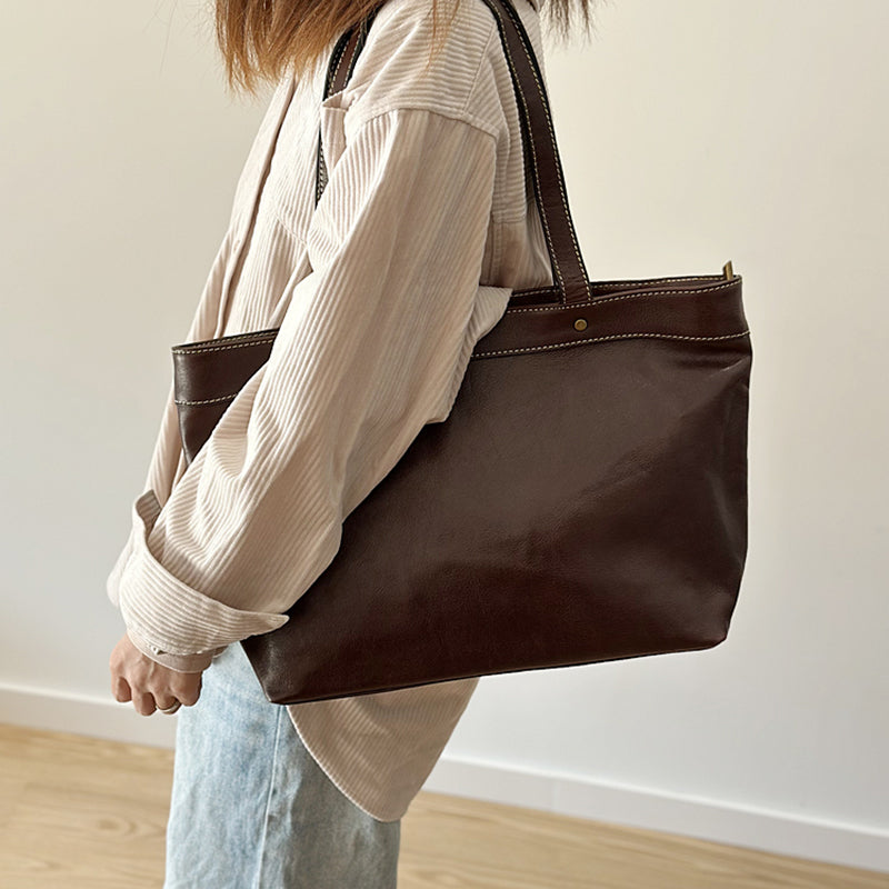 Leather Tote Bag for Women, Extra Large Leather Tote Bags for Work, Women's Full Grain Leather Tote