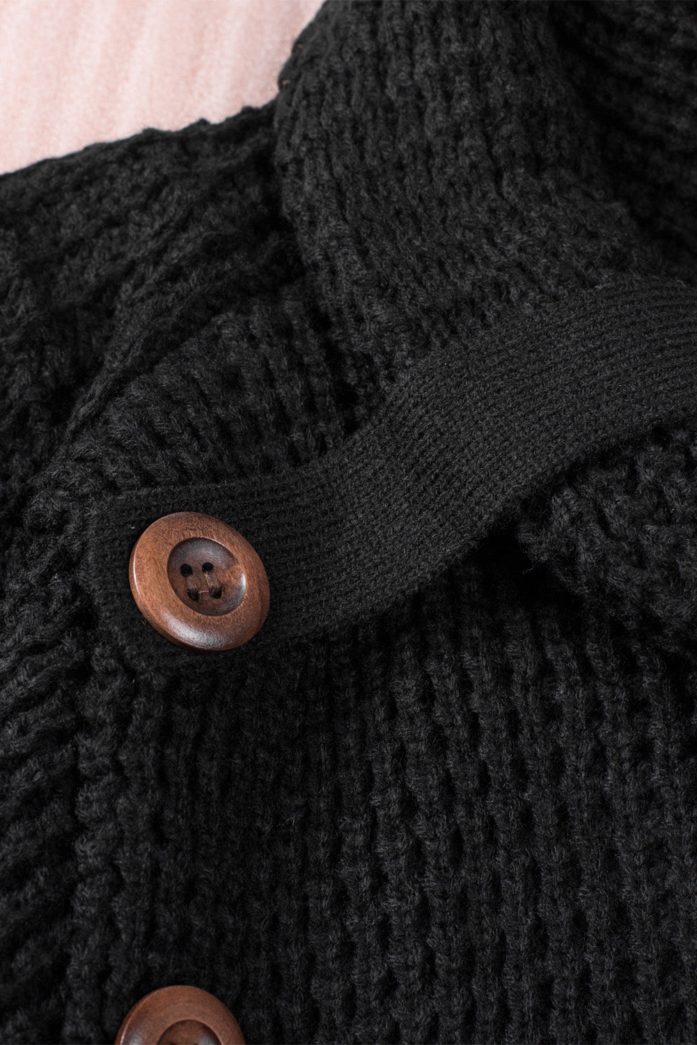 Khaki Buttoned Wrap Turtleneck Sweater