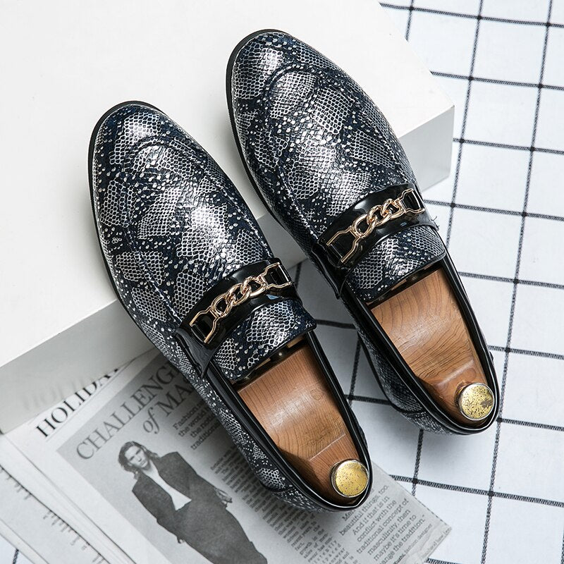 Men Leather Shoes Men Luxury Camouflage Gold National Pattern Oxfords Men Classic Gentleman Wedding Prom Shoes Big Size
