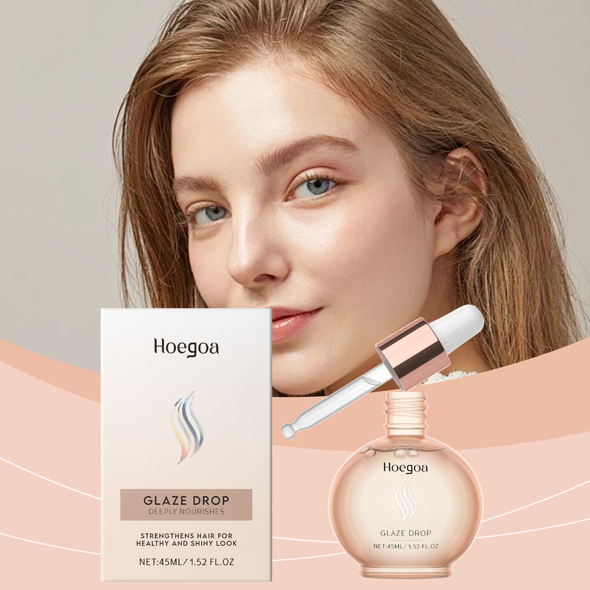 Hoegoa Hair Care Essential Oil, Nourishes Smooth Hair, Natural Shine, Fluff And Improves Frizzy Hair