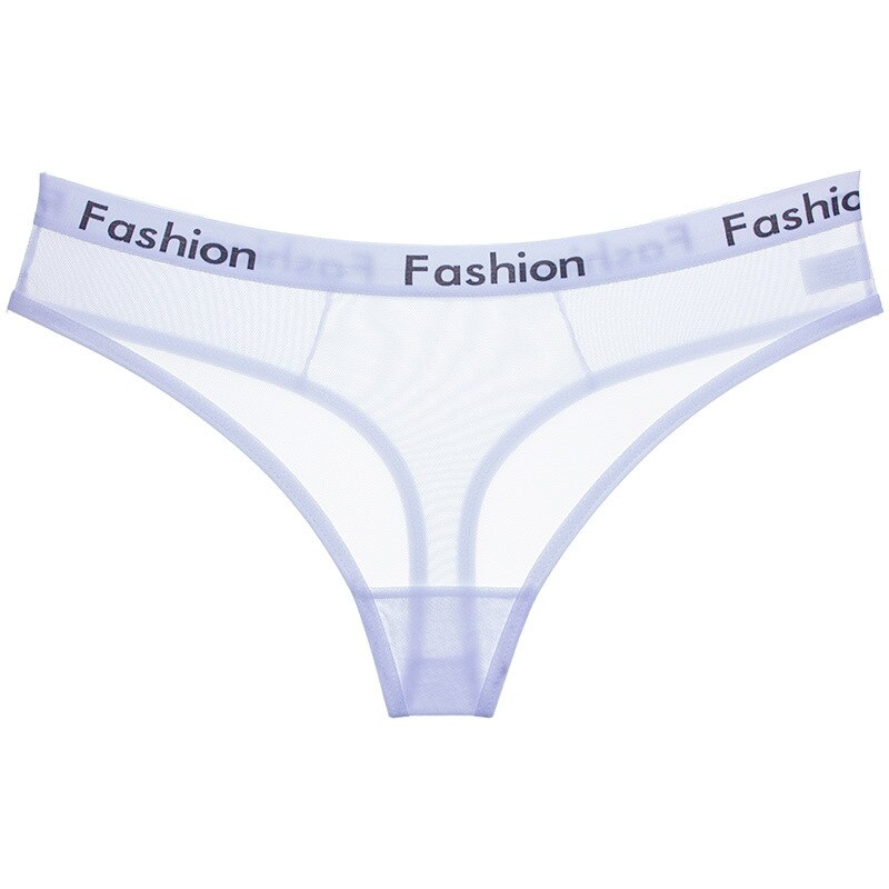 Sporty Style Sexy Transparent Underwear Women Crotch Cotton Briefs Soft Hollow Out Panties String Thong Sex Lingerie