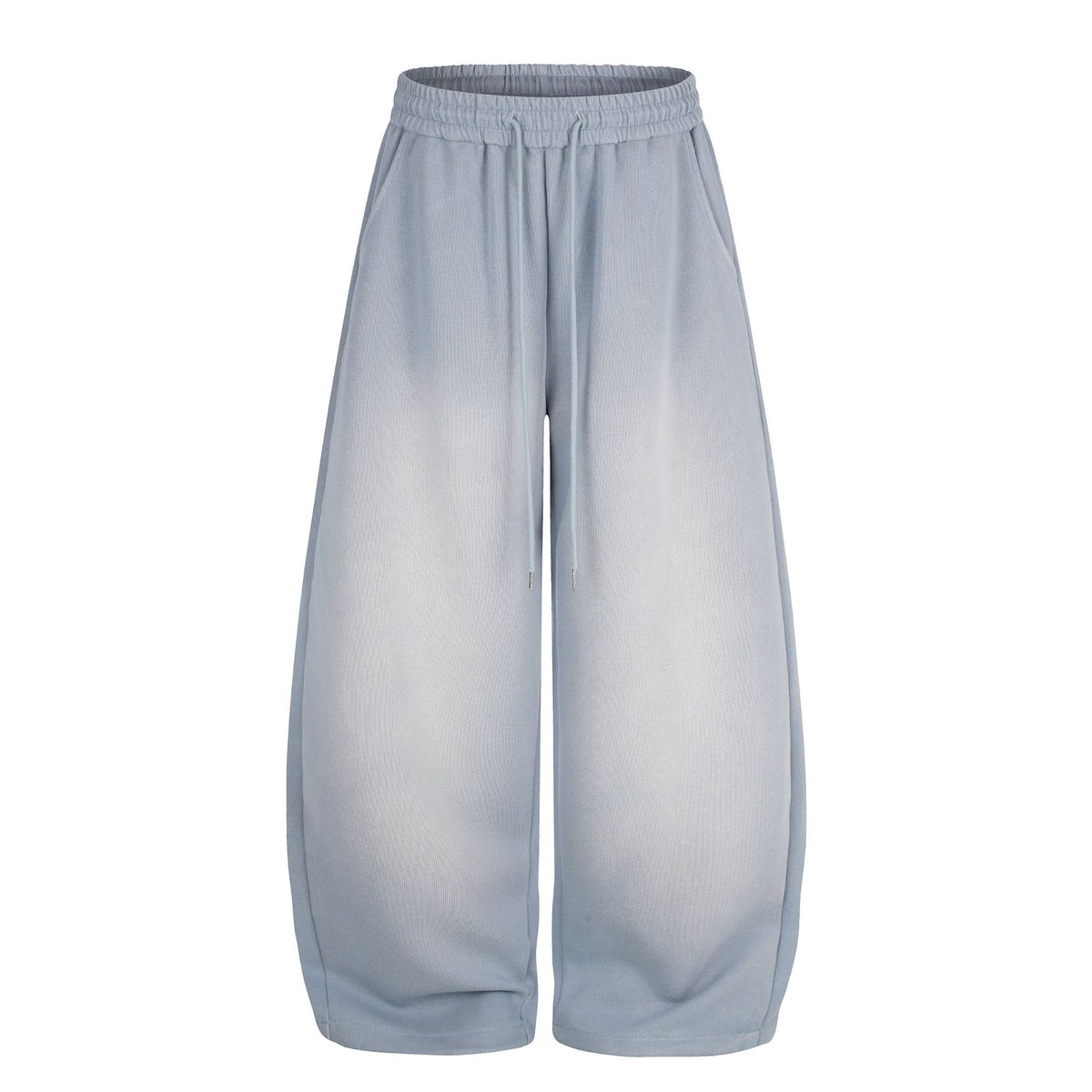 Heart Applique Curved Wide Leg Drawstring Elastic Waist Loose Draped Casual Pants
