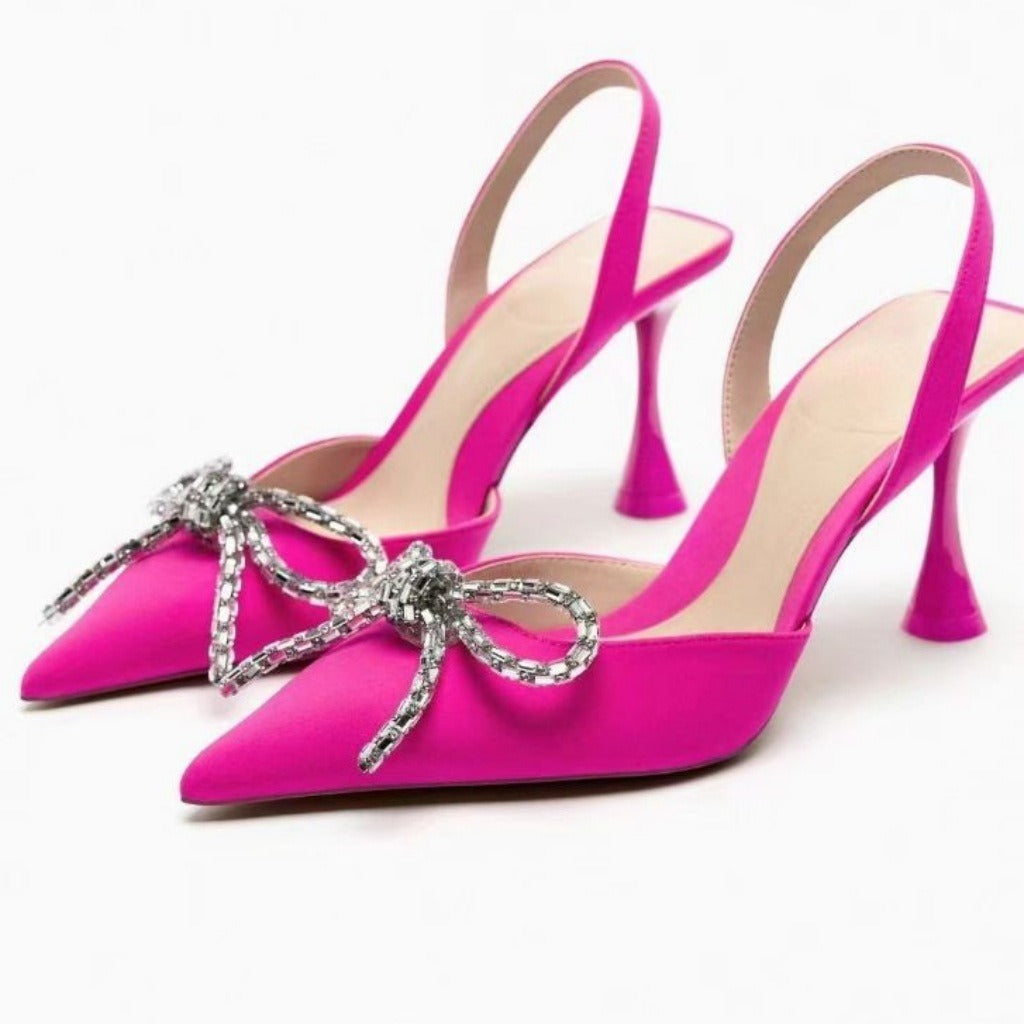 Bow High heels Woman Butterfly Rhinestone Heels Wedding Shoes for Women