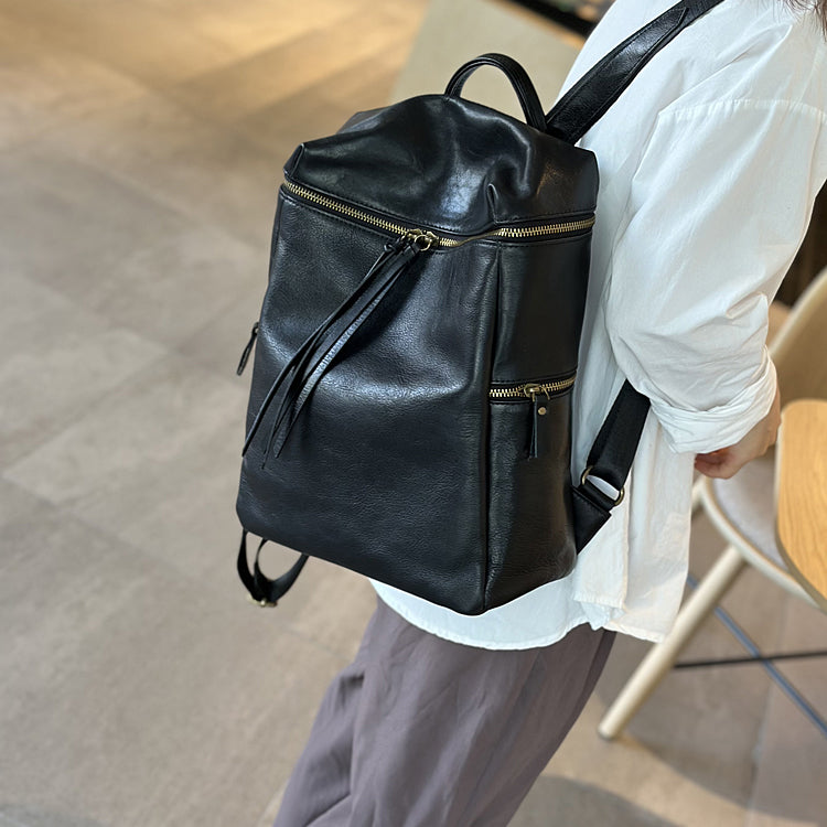 Full Frain Leather Women Backpack, Handmade Backpack Purse, Cow Leather Backpack for school