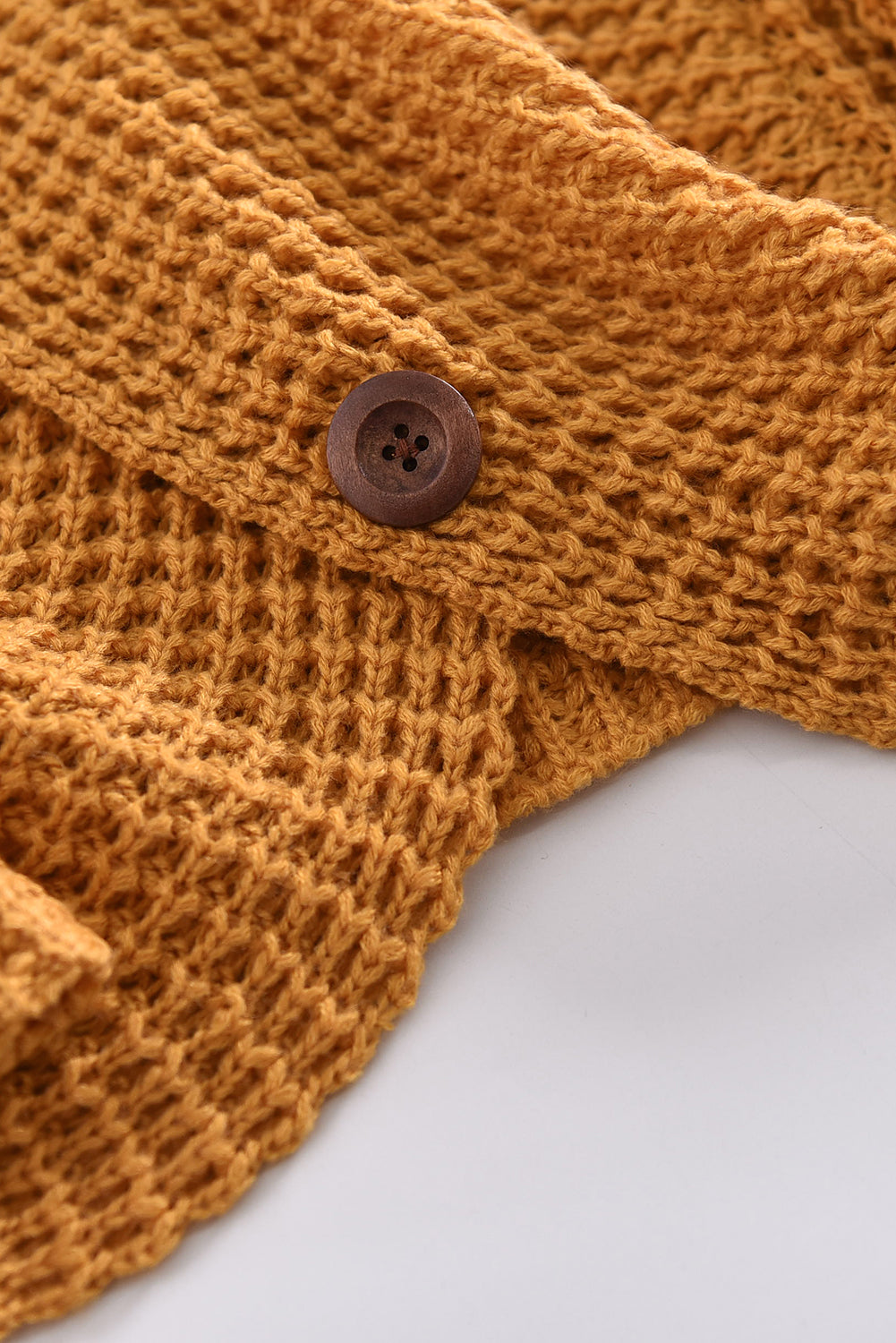 Khaki Buttoned Wrap Turtleneck Sweater
