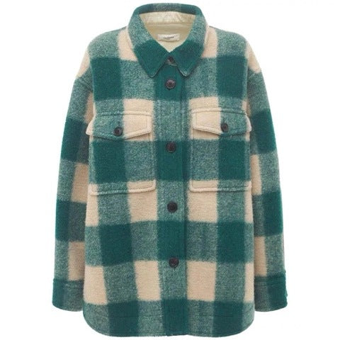 High Quality Ins Hot Warm Women Coat Fall/Winter Plaid Woolen Turtleneck Pocket Wool Contrast Color Women Mid-length Coat