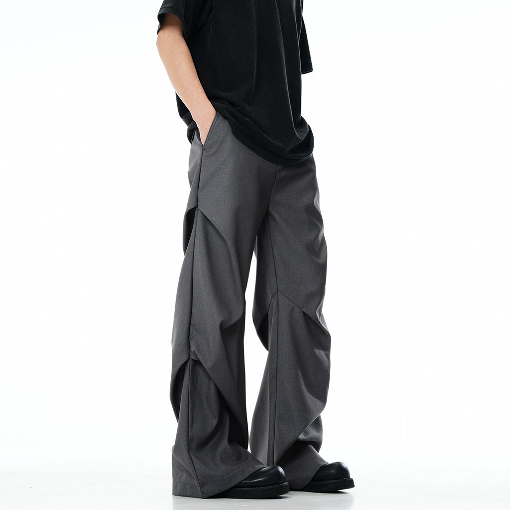 Gray Dress Pants for Men and Women with Pleats Simple Clean Fit