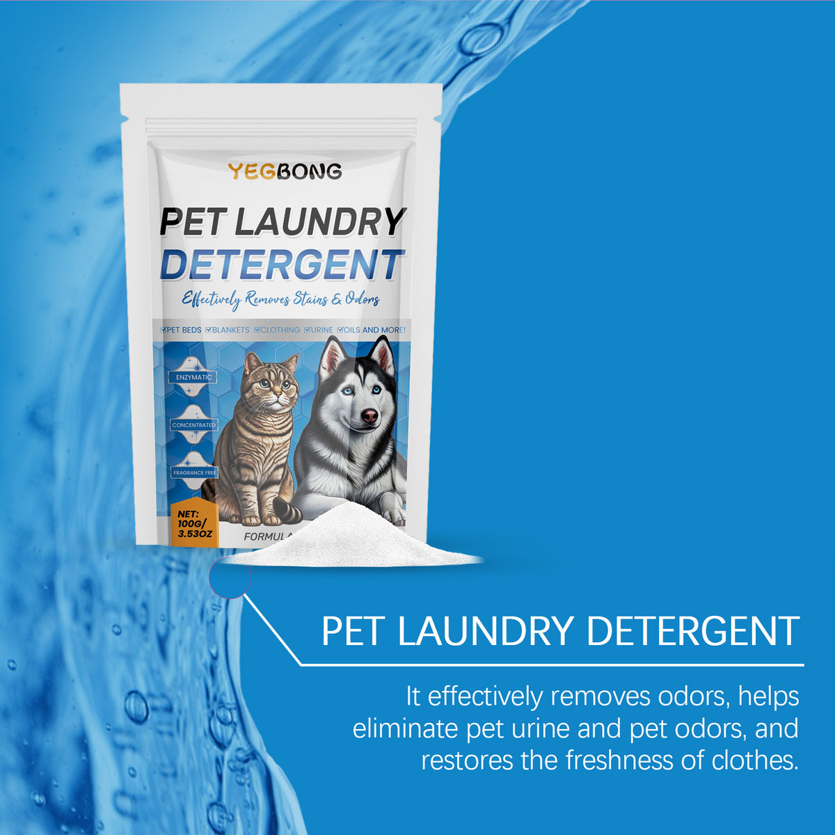 Yegbong Pet Washing Powder Deodorizing Deodorizing Deep Clean Stains Pet Washing Powder Decontamination Powder