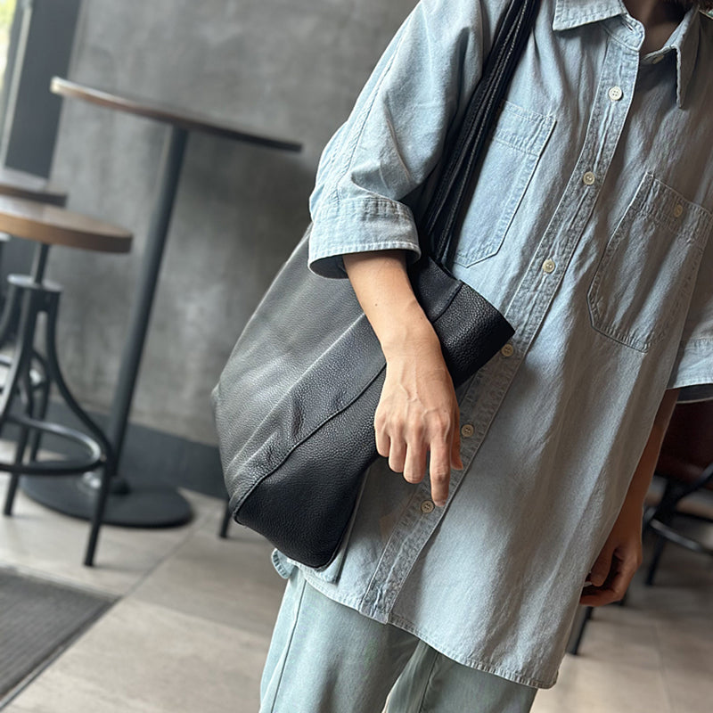 Genuine Leather Large Tote Bags for Women, Full Grain Leather Shoulder Bags for Work