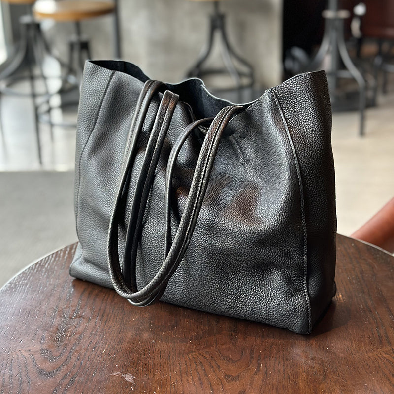 Genuine Leather Large Tote Bags for Women, Full Grain Leather Shoulder Bags for Work