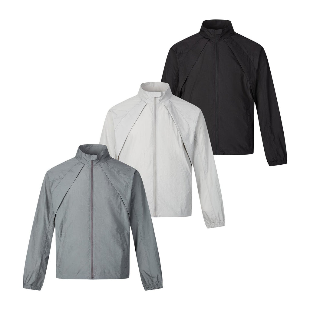 Loose casual stand up collar thin sunscreen clothes for men and women