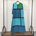 Pleated Dress Fall Winter Women Abaya Loose Long Plaid Printed Dress Aesthetic Clothes In Stock